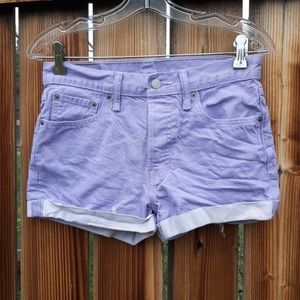 Levi's 501 💜 lilac purple high rise jean shorts button fly